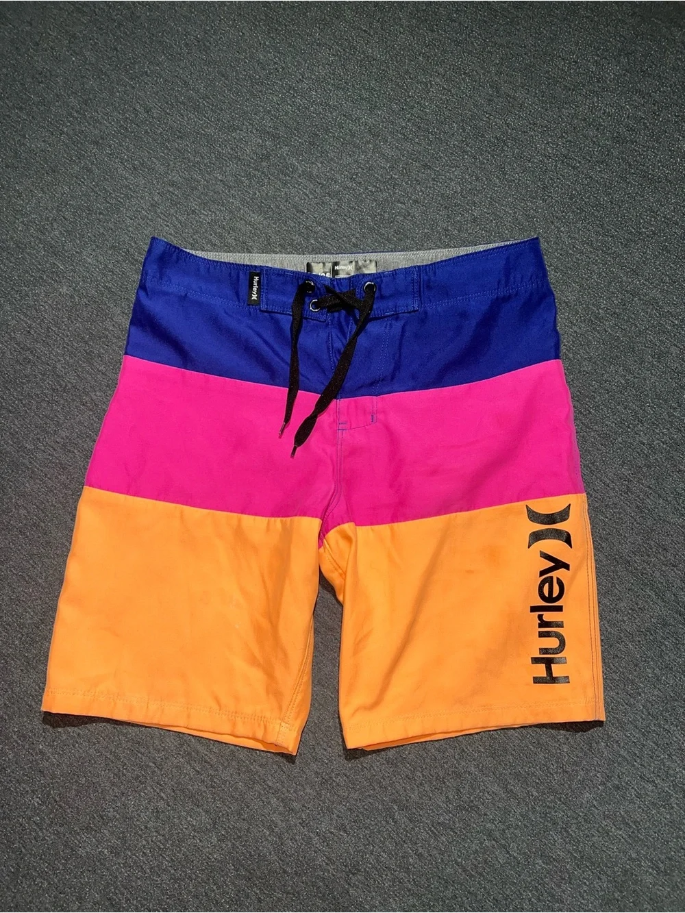 Hurley Men's Colorblock Blue/Pink/Orange Boardshorts